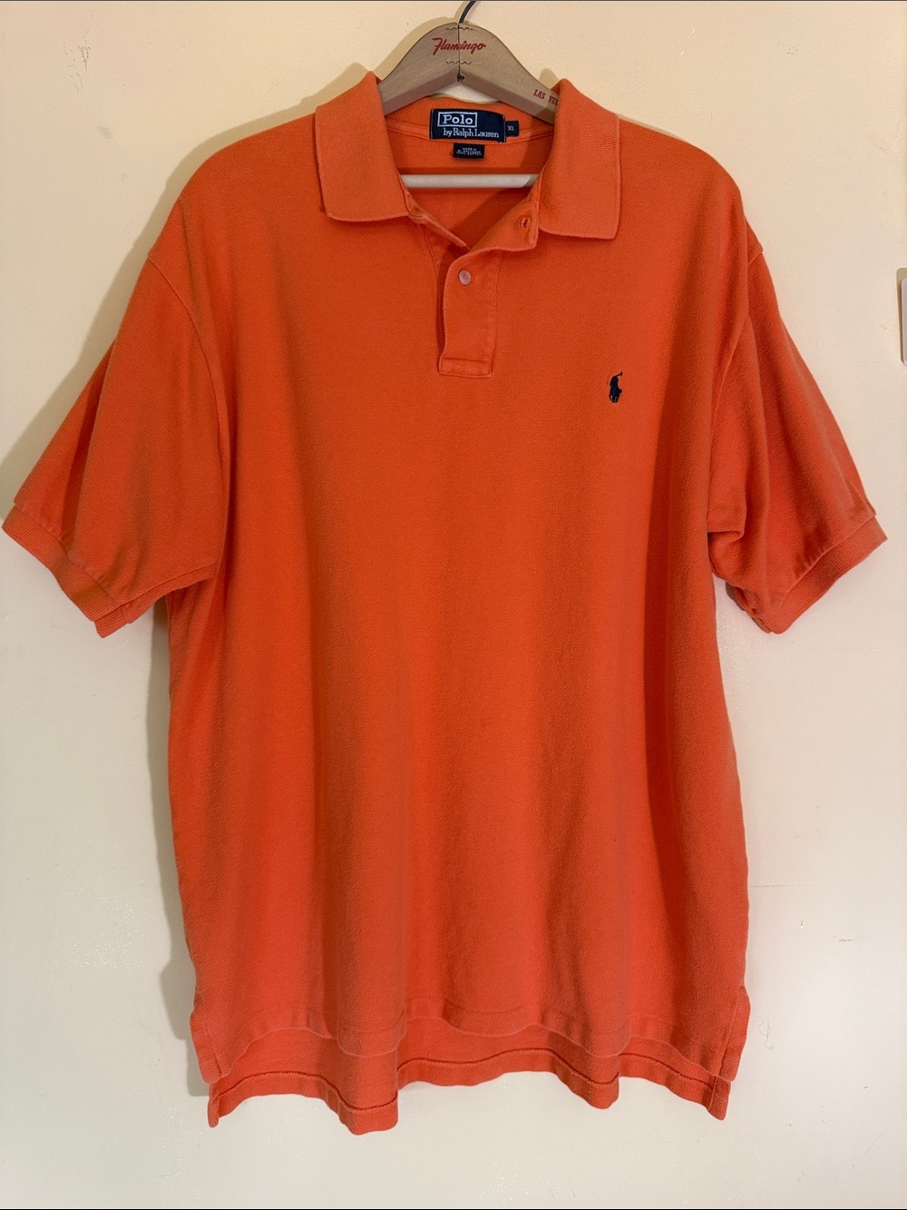 Polo by Ralph Lauren Orange Short-Sleeve Polo with Navy Pony Size XL